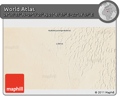 Satellite 3D Map of the Area around 28° 47' 8" N, 22° 10' 29" E