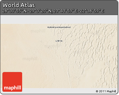 Satellite 3D Map of the Area around 28° 47' 8" N, 22° 10' 29" E