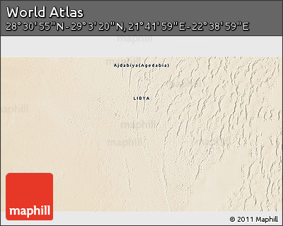 Satellite 3D Map of the Area around 28° 47' 8" N, 22° 10' 29" E