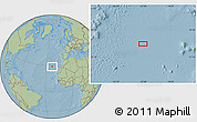 Savanna Style Location Map of the area around 28° 47' 8" N, 22° 52' 30" W, hill shading