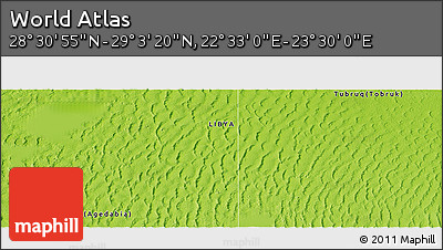 Physical Panoramic Map of the Area around 28° 47' 8" N, 23° 1' 29" E