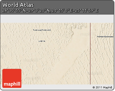 Satellite 3D Map of the Area around 28° 47' 8" N, 24° 43' 30" E