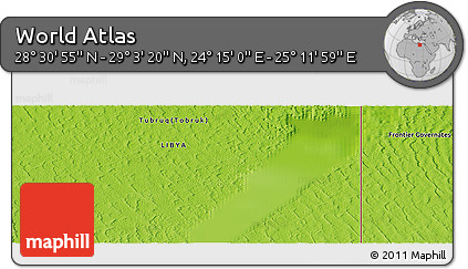 Physical Panoramic Map of the Area around 28° 47' 8" N, 24° 43' 30" E