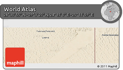 Satellite Panoramic Map of the Area around 28° 47' 8" N, 24° 43' 30" E
