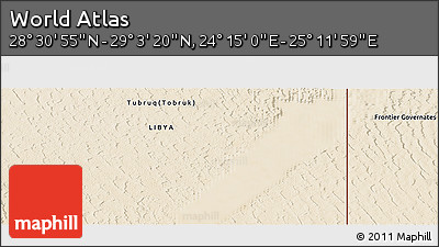 Satellite Panoramic Map of the Area around 28° 47' 8" N, 24° 43' 30" E