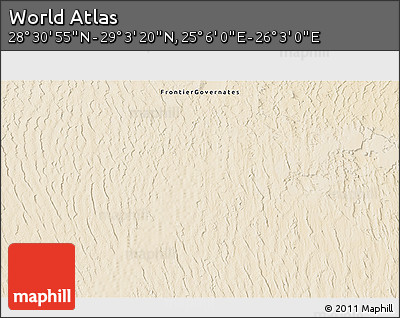 Satellite 3D Map of the Area around 28° 47' 8" N, 25° 34' 30" E