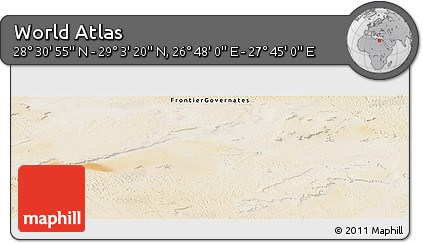 Satellite Panoramic Map of the Area around 28° 47' 8" N, 27° 16' 29" E
