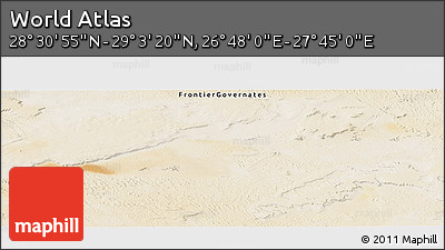 Satellite Panoramic Map of the Area around 28° 47' 8" N, 27° 16' 29" E