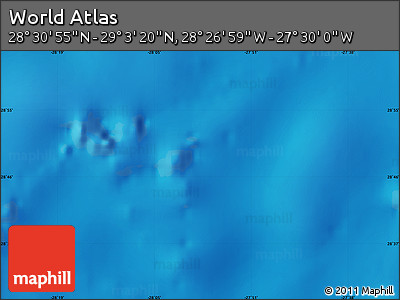 Physical Map of the Area around 28° 47' 8" N, 27° 58' 30" W