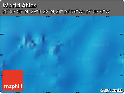 Physical Map of the Area around 28° 47' 8" N, 27° 58' 30" W