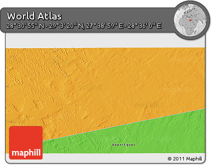 Political 3D Map of the Area around 28° 47' 8" N, 28° 7' 30" E