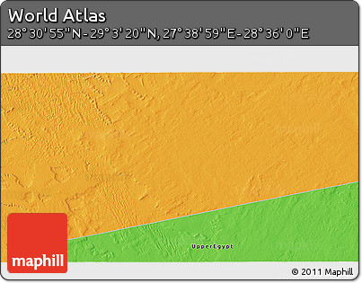Political 3D Map of the Area around 28° 47' 8" N, 28° 7' 30" E