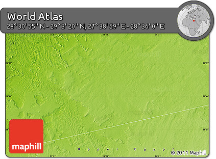 Physical Map of the Area around 28° 47' 8" N, 28° 7' 30" E