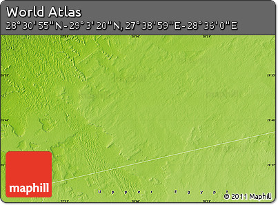Physical Map of the Area around 28° 47' 8" N, 28° 7' 30" E