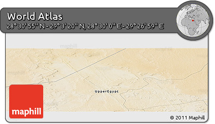 Satellite Panoramic Map of the Area around 28° 47' 8" N, 28° 58' 30" E