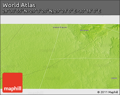 Physical 3D Map of the Area around 28° 47' 8" N, 29° 49' 30" E