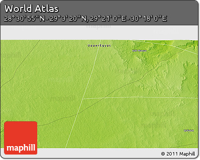 Physical 3D Map of the Area around 28° 47' 8" N, 29° 49' 30" E