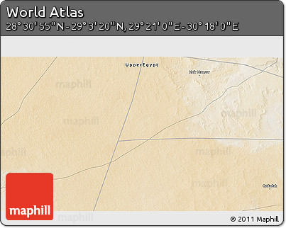 Satellite 3D Map of the Area around 28° 47' 8" N, 29° 49' 30" E