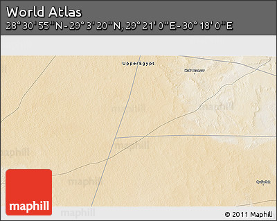 Satellite 3D Map of the Area around 28° 47' 8" N, 29° 49' 30" E