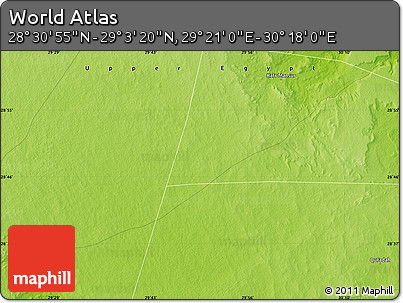Physical Map of the Area around 28° 47' 8" N, 29° 49' 30" E