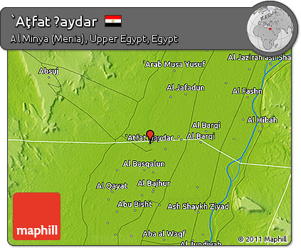 Physical 3D Map of `Aţfat Ḩaydar