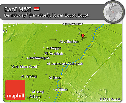 Physical 3D Map of Banī Māḑī