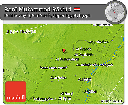 Physical 3D Map of Banī Muḩammad Rāshid