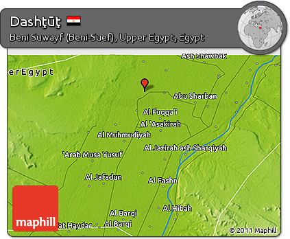 Physical 3D Map of Dashţūţ