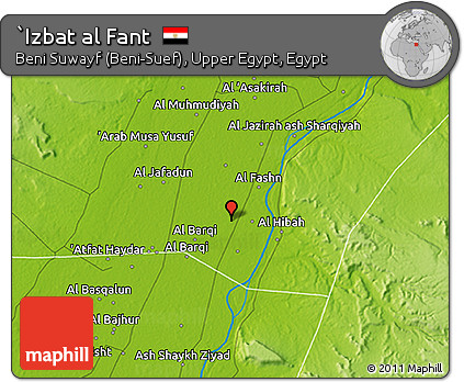 Physical 3D Map of `Izbat Al Fant