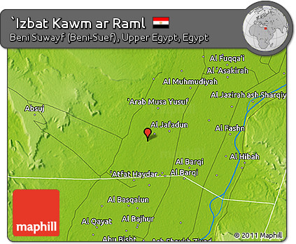 Physical 3D Map of `Izbat Kawm Ar Raml
