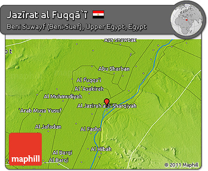 Physical 3D Map of Jazīrat Al Fuqqā`ī
