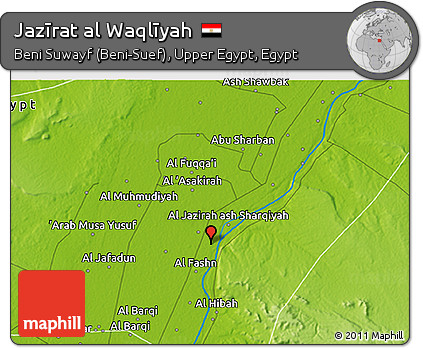 Physical 3D Map of Jazīrat Al Waqlīyah