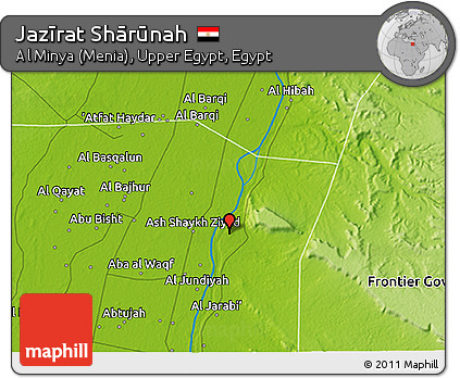 Physical 3D Map of Jazīrat Shārūnah