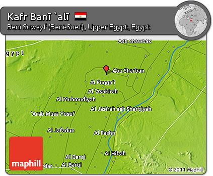 Physical 3D Map of Kafr Banī `alī