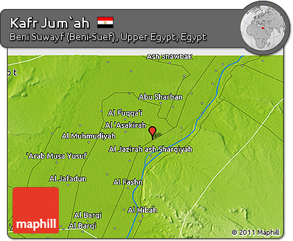 Physical 3D Map of Kafr Jum`ah