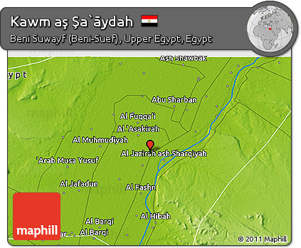 Physical 3D Map of Kawm Aş Şa`āydah