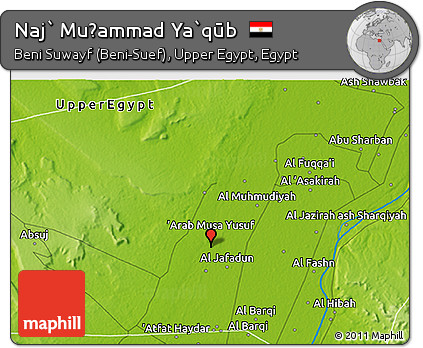 Physical 3D Map of Naj` Muḩammad Ya`qūb