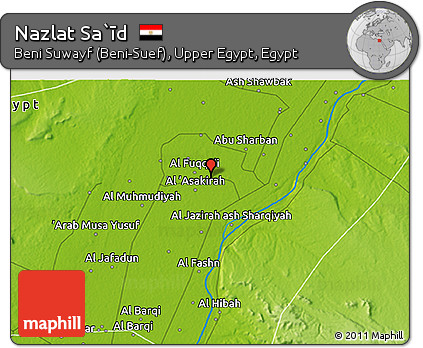 Physical 3D Map of Nazlat Sa`īd