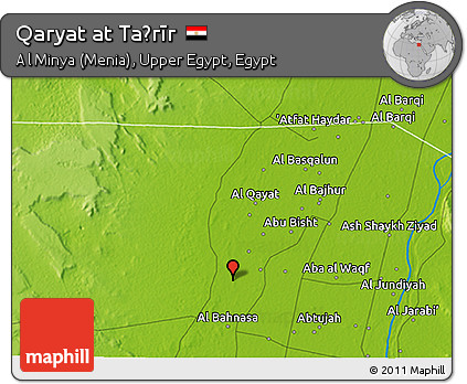 Physical 3D Map of Qaryat At Taḩrīr