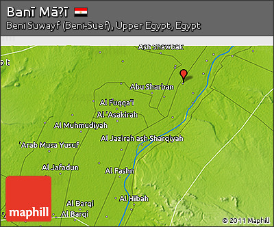 Physical 3D Map of Banī Māḑī