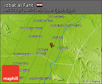 Physical 3D Map of `Izbat Al Fant