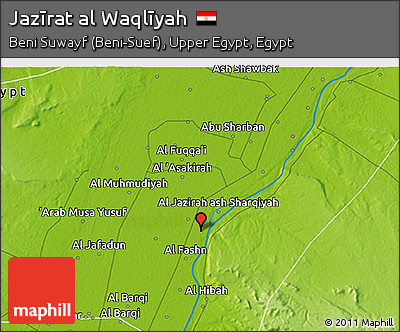 Physical 3D Map of Jazīrat Al Waqlīyah