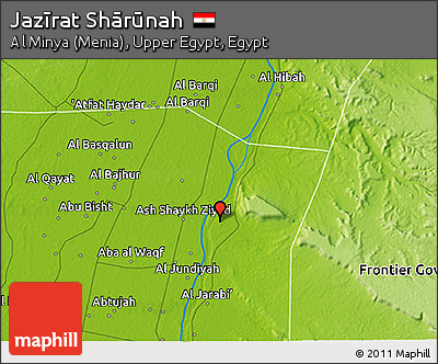 Physical 3D Map of Jazīrat Shārūnah