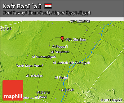 Physical 3D Map of Kafr Banī `alī