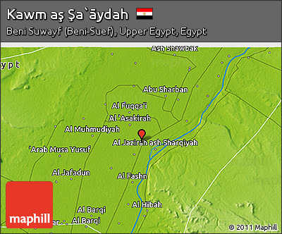 Physical 3D Map of Kawm Aş Şa`āydah