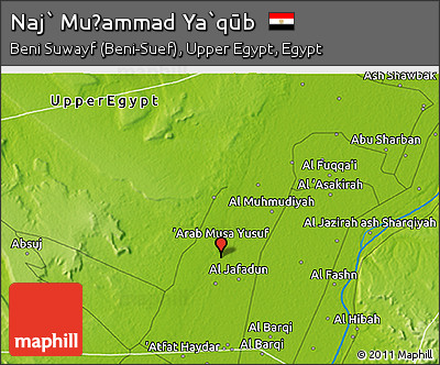 Physical 3D Map of Naj` Muḩammad Ya`qūb