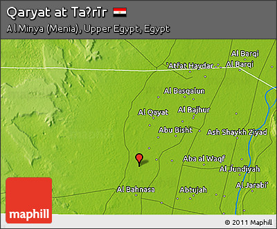 Physical 3D Map of Qaryat At Taḩrīr