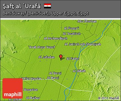 Physical 3D Map of Şafţ Al `Urafā