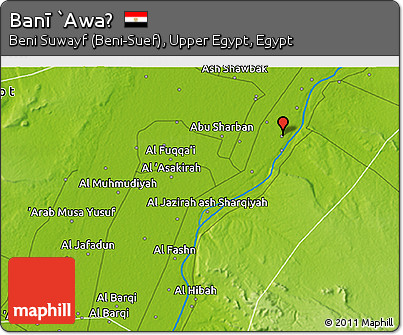 Physical 3D Map of Banī `Awaḑ