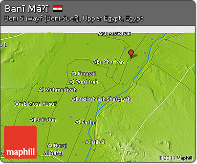 Physical 3D Map of Banī Māḑī